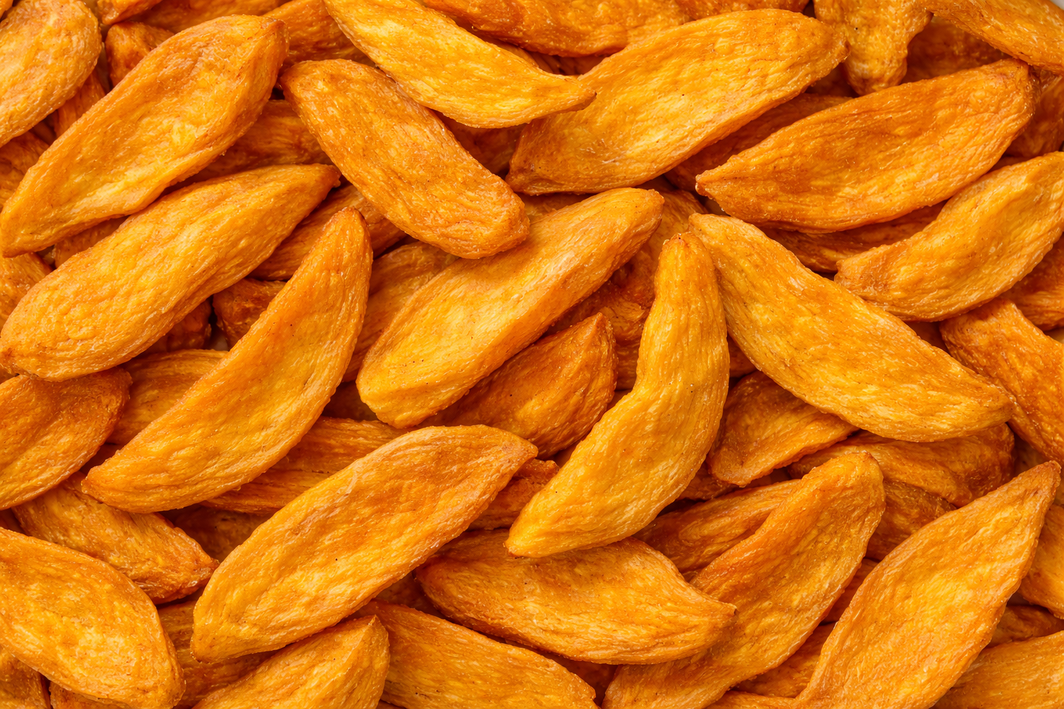 Super Munchies mango chips with a crunchy texture and naturally sweet taste